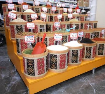 Kilim Desen Ahşap Kova